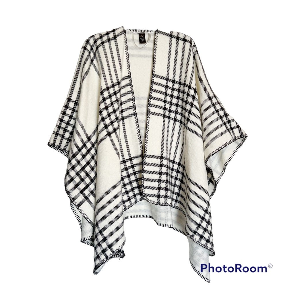Mixit Windowpane Poncho